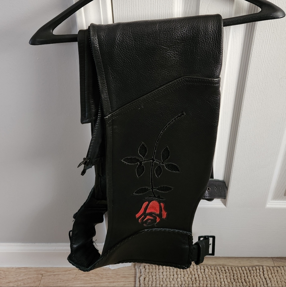 Made In USA Leather Chaps 🌹adjustable HOT
